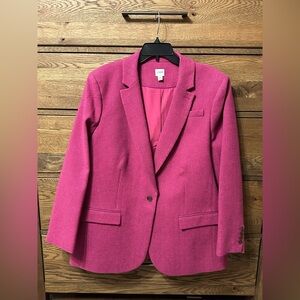 Like new! J. Crew Fuchsia Herringbone Blazer